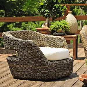 Sofa Ngoài Trời Sân Mây Bắc Âu Sân Vườn Ngoài Trời Sân Thượng Phòng Nắng Chống Nắng và Nội Thất Ghế Mây Chống Thấm Nước - Hình 2