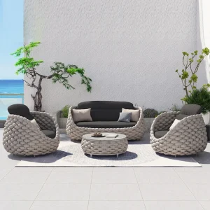 Sofa Ngoài Trời Sân Vườn Kết Hợp Biệt Thự Ban Công Sân Vườn Bàn Cà Phê Sân Thượng Mây Nắng Phòng Mây Dệt Đồ WKGF - Hình 2