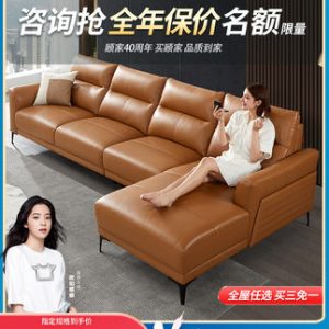 Sofa Nội thất gia đình Gujia Chức năng điện Sofa da Phòng khách Đơn giản, hiện đại Nội thất da lớp thứ nhất 1099/6055
