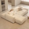Sofa Phong cách đơn giản hiện đại khối đậu phụ màu kem Sofa hai mặt phòng khách biệt thự cỡ lớn Sofa vuông phong cách wabi-sabi