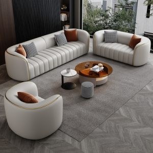 Sofa Phong cách kiểu Italy Sofa da nhẹ sang trọng phòng khách phòng nhỏ hiện đại đơn giản KTV Ghế Sofa thẳng hàng bốn người