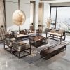 Sofa Phong cách Trung Quốc mới Sofa gỗ rắn phòng khách biệt thự hiện đại homestay Zen nội thất phòng nhỏ tùy chỉnh vải đơn giản