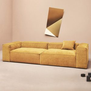Sofa Phòng khách đơn giản kiểu kiểu Italy hiện đại đơn giản Ghế Sofa phòng nhỏ Ghế Sofa thẳng khối kiểu Bắc Âu retro rộng rãi vải nhung
