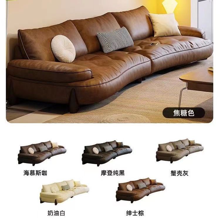 Sofa phòng khách mới lưới màu nâu đỏ retro kiểu Italy thiết kế đơn giản phòng nhỏ Sofa cong - Hình 4 Sofa phòng khách mới lưới màu nâu đỏ retro kiểu Italy thiết kế đơn giản phòng nhỏ Sofa cong - Hình 4