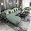 Sofa Phòng khách Sofa sang trọng nhẹ kiểu Mỹ phòng khách góc bốn người phòng nhỏ Phong cách châu Âu nội thất gỗ nguyên khối hoàn chỉnh