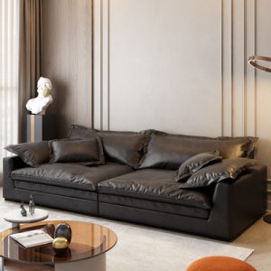 Sofa Phòng khách thẳng hàng công nghệ vải siêu rộng ngồi sâu xuống Ghế Sofa vải Bắc Âu phòng nhỏ đơn giản đồ nội thất cao su hiện đại