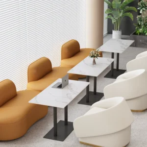 Sofa Quán Trà Sữa: Quán Tráng Miệng, Bàn Tròn Nhỏ Bằng Đá Phiến, Bàn Vuông Nhỏ, Sofa Sàn Quán Cà Phê, Bàn Ghế Quán Cà Phê - Hình 2