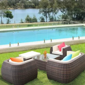sofa, sân ngoài trời, sân vườn, chống nắng, ghế mây đơn giản, bàn trà kết hợp, sân vườn - Hình 3