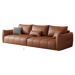 Sofa Sang Trọng Da Phong Cách kiểu Italy Phòng Khách Hiện Đại Lông Tơ Gối Đệm Vintage Grande Ghế Sofa Công Nghiệp Meuble Nội Thất Gia Đình - Hình 3