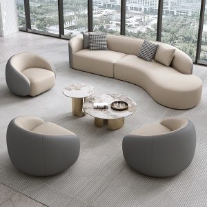 Sofa Sảnh khách sạn khu giải trí Sofa cong Phòng tiếp tân VIP đàm phán Sofa Bàn cà phê văn phòng bán hàng Sofa khu nghỉ ngơi