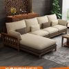 Sofa Tất cả các bộ Sofa gỗ đặc nghệ thuật Bắc Âu hiện đại đơn giản công nghệ vải phòng khách phòng nhỏ nội thất gỗ sồi Trung Quốc mới