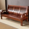 Sofa Tất cả đồ nội thất bằng gỗ rắn Sofa phòng khách gỗ long não hiện đại Trung Quốc đơn giản Sofa gỗ phòng nhỏ 1 + 2 + 3