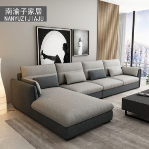 Sofa vải Bắc Âu phòng khách phòng nhỏ cotton và lanh công nghệ hiện đại dùng một lần vải cao su Sofa có thể tháo rời và giặt đồ nội thất