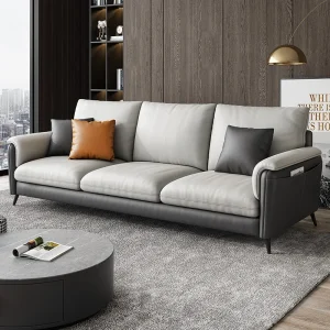 Sofa vải công nghệ có thể giặt vải phòng khách khung gỗ nguyên khối Sofa ba người - Hình 2