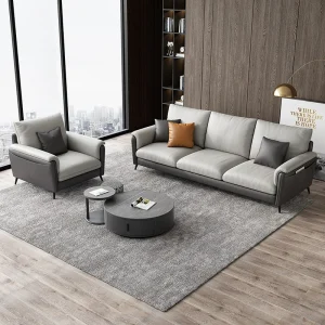 Sofa vải công nghệ có thể giặt vải phòng khách khung gỗ nguyên khối Sofa ba người
