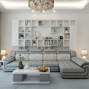 Sofa vải đơn giản hiện đại có thể tháo rời và giặt được kích thước gia đình công nghệ chống thấm nước và chống bẩn Sofa vải phòng khách - Hình 2