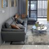 Sofa vải đơn giản kiểu kiểu Italy công nghệ không giặt vải Sofa gia đình lớn phòng khách Đồ nội thất sang trọng kiểu Bắc Âu