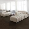 Sofa vải mô-đun Phòng thu kiểu kiểu Italy Trung bình Cổ kính Nhẹ Sang trọng Thịt cừu Sofa nhung trắng sữa