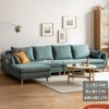 Sofa vải ngôn ngữ gỗ Genji Góc Bắc Âu gỗ rắn Ghế Sofa bit Sofa đơn giản đơn giản hiện đại bộ nội thất phòng khách hiện đại