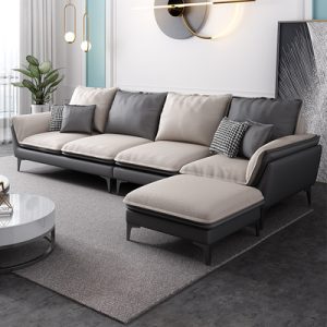 Sofa vải phong cách bắc âu phòng khách phòng nhỏ đơn giản hiện đại 4 người không giặt Ghế Sofa vải công nghệ 3 mét