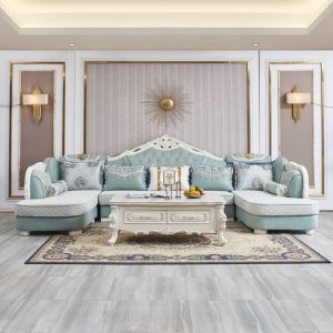 Sofa vải phong cách Châu Âu hình chữ U cỡ lớn có thể tháo rời và giặt Ghế Sofa phòng khách đơn giản kiểu Châu Âu cỡ lớn Bộ Ghế dài sang trọng - Hình 2