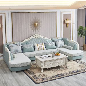 Sofa vải phong cách Châu Âu hình chữ U cỡ lớn có thể tháo rời và giặt Ghế Sofa phòng khách đơn giản kiểu Châu Âu cỡ lớn Bộ Ghế dài sang trọng