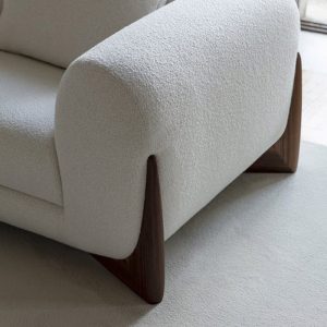 Sofa vải phong cách kem đơn giản hiện đại phòng nhỏ cừu nhung phòng khách phong cách Nhật Bản phong cách wabi sabi hàng thẳng Ghế Sofa sang trọng nhẹ - Hình 2