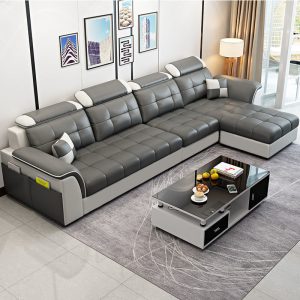 Sofa vải phòng khách chung cư nhỏ phòng cho thuê đơn giản hiện đại bộ Bàn Ghế có thể tháo rời giặt thay Sofa tiết kiệm - Hình 2