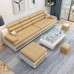 Sofa vải phòng khách chung cư nhỏ trang trí hoàn thiện đơn giản hiện đại tiết kiệm phòng cho thuê bộ Bàn Ghế có thể tháo rời và giặt sạch