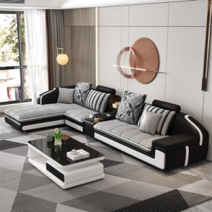 Sofa vải phòng khách đơn giản kích thước hiện đại nội thất gia đình chung cư công nghệ sang trọng Sofa vải