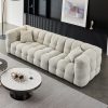 Sofa Wabi-sabi kem gió cừu nhung marshmallow Ghế Sofa phòng nhỏ phòng khách Bắc Âu vải ba-bit màu đỏ ròng biểu hiện