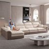 Sofa Zhenpi đẹp sang trọng công nghệ giặt không cần Sofa vải phong cách kem Sofa vải Ghế dài 2023 Sofa mới phòng khách