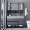 Tấm đá nhẹ sang trọng tích hợp tủ phòng tắm kết hợp chậu rửa từ trần đến sàn phòng tắm đơn giản hiện đại