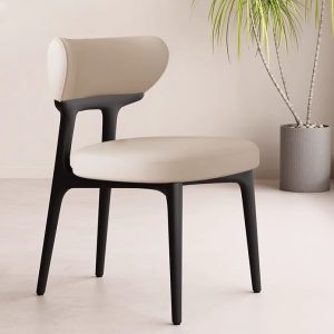 Thiết Kế Ghế Ăn Tựa Lưng Gỗ Nguyên Khối Da Cao Cấp Êm Ái