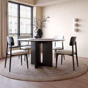 Thiết Kế Ghế Ăn Tựa Lưng Gỗ Tự Nhiên Nguyên Khối Sang Trọng