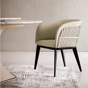 Thiết Kế Ghế Nhà Hàng Khung Gỗ Tự Nhiên Chất Liệu Da Kiểu Ý