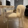 Thịt Cừu Nhung Ghế Sofa Ins Bắc Âu Sắt Ghế Phòng Khách Trung Bình Cổ Ghế Ăn Nội Thất Hiện Đại Tựa Lưng Ghế Trang Điểm
