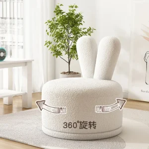 Thỏ Có Thể Xoay Ghế Sofa Sáng Tạo Sofa Lười Phòng Khách Kem Gió Trẻ Em Lưng Ghế Tất Nam Giải Trí Phân Thấp - Hình 2