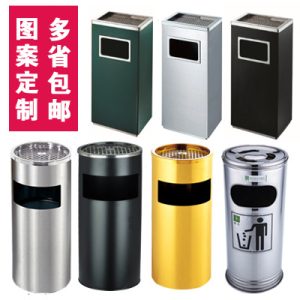 Thùng rác Bán buôn Thùng rác inox vệ sinh khách sạn sảnh đứng bồ hóng ngoài trời vỏ hộp tròn vuông có thùng tro thuốc láng
