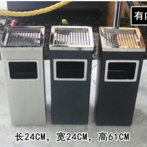 Thùng rác Bán buôn Thùng rác inox vệ sinh khách sạn sảnh đứng bồ hóng ngoài trời vỏ hộp tròn vuông có thùng tro thuốc láng - Hình 4