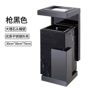 Thùng rác bằng đá cẩm thạch của khách sạn có gạt tàn khách sạn sảnh sảnh thang máy lối vào hộp Thép không gỉ thẳng đứng - Hình 4