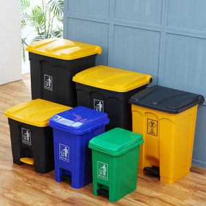 Thùng rác bằng nhựa ngoài trời thương mại có bàn đạp lớn có nắp Thùng rác gia đình thùng phân loại rác thải nhà bếp - Hình 2