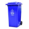 Thùng rác bốn loại bằng nhựa Thượng Hải 240L trường học tài sản cộng đồng ngoài trời dày nâu đen 120L lớn