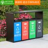 Thùng rác bốn loại ngoài trời, Thùng rác inox, Thùng rác lớn ba loại ngoài trời, nơi sinh hoạt công cộng cộng đồng