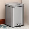 Thùng rác inox vuông nhà phòng ngủ nhà bếp phòng tắm sáng tạo phong cách Châu Âu có nắp đạp thùng vệ sinh