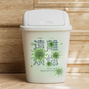 Thùng rác lớn sáng tạo màu hồng có nắp dung tích lớn đẳng cấp bếp lắc nắp xô vệ sinh ngoài trời 3 - Hình 3