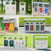Thùng rác ngoài trời bằng thép không gỉ 304 Thùng rác hộp lớn phân loại tài sản cộng đồng ngoài trời vệ sinh công cộng bảo vệ môi trường xô