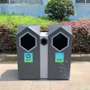 Thùng rác ngoài trời bằng thép không gỉ có thể phân loại lớn vỏ hộp thương mại danh lam thắng cảnh đường phố công viên vệ sinh Thùng rác có thể bán buôn