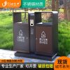 Thùng rác ngoài trời hiện đại bằng thép không gỉ phân loại lớn vệ sinh cộng đồng mạ điện ngoài trời hộp vỏ hộp tài sản đôi