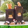 Thùng rác Ngoài trời phim hoạt hình động vật bảo vệ môi trường Thùng rác Thùng rác sợi thủy tinh cốt sợi thủy tinh nhựa điêu khắc trang trí vườn cảnh công viên trường mẫu giáo trang trí